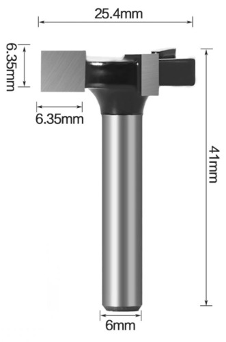 평탄화 비트 샹크6mm, 25.4x6.356x41mm